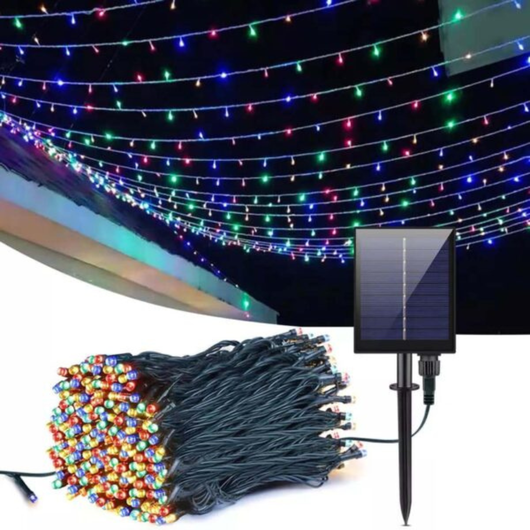 LUCES NAVIDEÑAS CON PANEL SOLAR